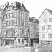 place du vieux marché maison normande - Croquis